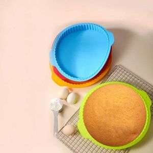 Baking Moulds 10 Inch Pizza Round Wave Edge Silicone Pans Handmade Cookie Bread Loaf Pie Toast Tray Thin Cake Mold Kitchen Tools