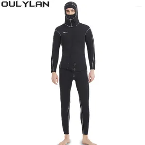 女性の水着Oulylan Men's Longleeves Front unzipper hote how heep Surf snorkeling Kayak Diving Suit 5mm Men Neoprene One-Piece Wetsuit