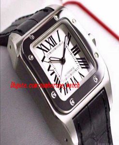 Helt nya säljer Men039S 100 XL W200737G LÄDER Luxury Silver Movement Wriste Watches Mens Automatic Mechanical Watch5883366