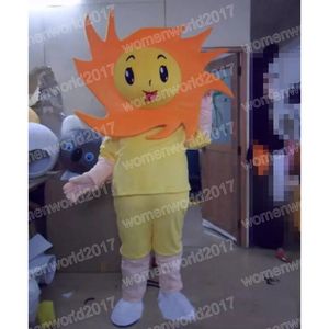 Performance adorabile mascotte da sole in costume simulazione del cartone animato outfit per adulti outfit unisex compleanno di compleanno un abito di carne di Natale fantasia