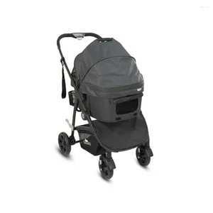 Cat Carriers Pet Stroller With Reversible Carrier Mesh Panels Storage Pockets Dogs Cats Safe Easy Use Smooth Ride Secure Strap Grey 25kg