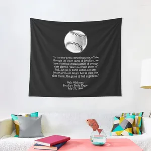 Tapestries Walt Whitman - Baseball Quote (White) Tapestry Wall Decor Hanging For Bedroom Deco Decorative Mural