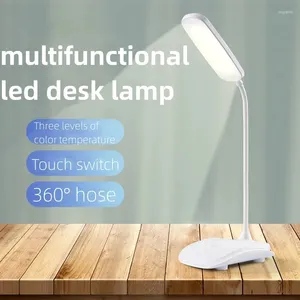 Table Lamps Portable Office Touch Dimming Lamp Rechargeable Battery LED Stand Desk Bedroom Eye Protection Reading