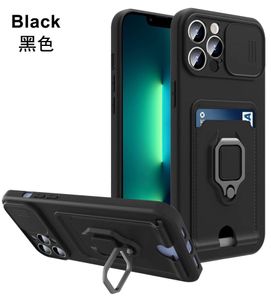 Fashion Hangable Phone Case Armor Card Slots iPhone Hülle Dia Camera TPU für iPhone 15 11 12 13 14 Pro Max XS X XR 8 7 Plus Snap Ring Cover Kaufen Sie ab 1PCS