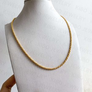 Оптовые чистые заполненные сплошные золотые сети веревочных цепочек для мужского ожерелья