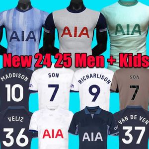 23 24 24 Spurs Soccer Jerseys Maddison Son Romero Kulusevski Richarlison Kulausevski 2023 2024 Van de Ven Bissoume Football Kit Kit Top Men Sets