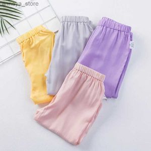 Shorts 2024 Childrens Pants Girls and Boys Double layered Suede Trousers Sports Youth Spring Casual Bottom Childrens PantsL2405L2405