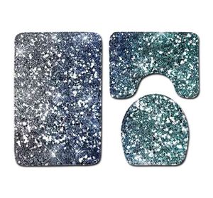 Shiny Printed Threepiece Floor Mat Door Mat Bathroom Rug Waterproof Carpets Toilet Seat Cover Floor Mat Bathroom Decor 2107249062671