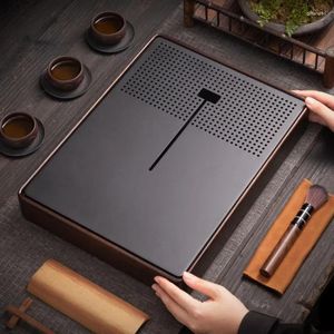 Tea Trays Japanese Serving Tray Vintage Gongfu Wooden Quality Rectangle Nordic Bandeja Para Cha Kitchen Accessories YN50