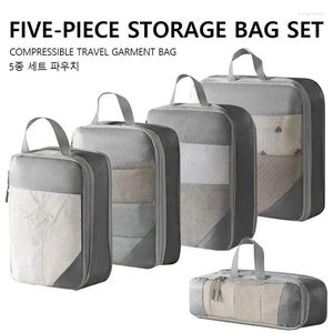 Storage Bags 5-piece Large Size Travel Organizer Portable Suitcase Luggage Clothes Shoes Make Up Bag Waterproof Capacity