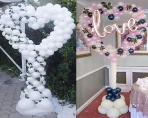 2pcs kalp şekli balon standı düğün dekorasyon balonlar sütun baloon deco doğum günü partisi dekor 144cm kemerler po frame3987463