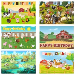 Decorazione per feste Cartoon Farm Animal Background Romantico sposa del matrimonio Birthda Baby Shower Pography Room Poster PO