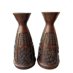 Vasen 2 Pack japanischer Bronze Weinkrug Restaurant Bar Dekoration Vase Blumetopf Korb Haus Vintage Dekorative Arrangemen