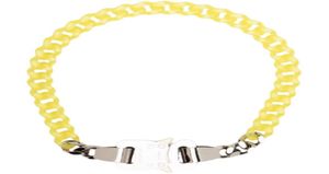 1017 Alyx 9SM Color PVC Transparent Cuban Chain Metal Lock Necklace European och American Simple Fashion Hip Hop Jewelry6072866