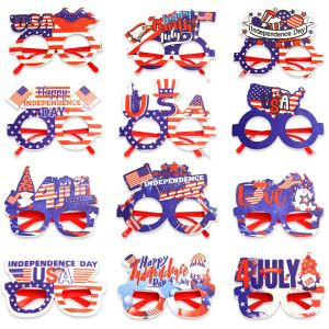 New American Independence Day Party Glasses July 4th National Day Party Decoration Accessories USA Stars and Stripes Glasses Frames LL