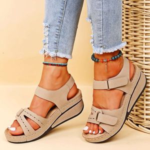 Wedge Sandals Women Summer Light Roman Sandal Non-Slip Beach Shoes Open Toe Flat Flat Comfy Casual Platform Sandalias Mujer