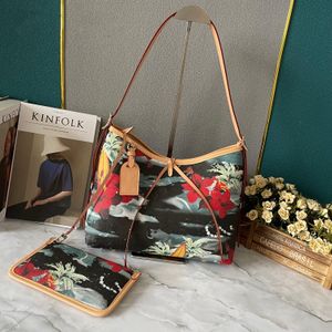 Designer Handbag Black Color CarryAll GM MM Luxury CarryAll Handbag Women's Shoulder Bag Wallet 2-piece Set Highs Quality Leather Blue Flower M46197 Handbag