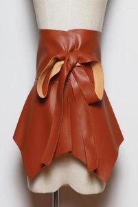 Belts Fashion Pu Leather Women Peplum Skirt Belt Waist Female Bow Waistband Accessories Tide AllMatch Wide8061253