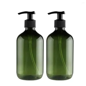 Flytande tvåldispenser 2st Transparenta PET -plastflaskor med svarta skruvmössor återvinningsbara 300 ml