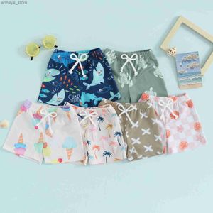 Shorts 1-4 year childrens beach shorts cartoon print 2024 boy swimsuit board shorts boy swimsuit summer swimsuitL2405L2405