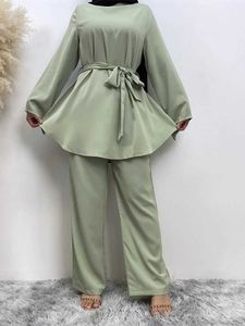 Abbigliamento etnico Abayas modesti per donne Set musulmani set Ramadan Turchia Dubai Kaftan Abbigliamento islam