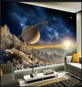 Modern 3d Bedroom Room Wallpaper Space Universo Pintura Papel de parede 3D Murais de parede Decoração de casa de parede1917804