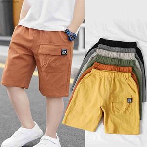 Shorts 3-9Y childrens and boys shorts with pockets spring and summer shorts cotton elastic waist fashionable shorts fashionable childrens clothingL2405