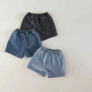 Шорты летние новые детские джинсовые шорты с твердым цветом мальчики и девочки шорты детские карманные брюки детские шорты сплошная детская одежда D240510