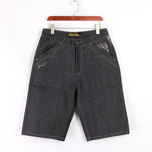 Short casual men seven points loose denim jeans shorts summer knee length washed cowboy for daily outfit plus size 30-46