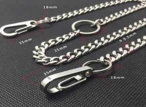 Pure Titanium Personal Defense Chain Punk Pant Decoration 600mm Lång antikorrosion med karabinerringar8859379