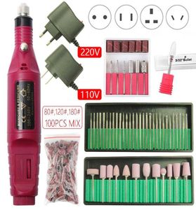 20000 rpm Electric Nail Borr Machine Manicure Set Pedicure Nail Drill File Gel Gel Remover Polerings Tools Strong Equipment Kit6612854