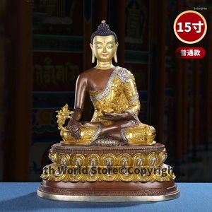 Estatuetas decorativas 45 cm de grande budismo dourando estátua de buda da Ásia Tibete Altar do Templo Clemolizo Bronze Farmacista Saudável Safe