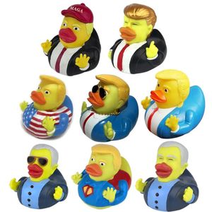 UPS Baby Bath Flag Biden Rubber Toys Ducks PVC Funny Floating Water Duck Toy For Kids Gift Trump Party Decoration Z 5.11