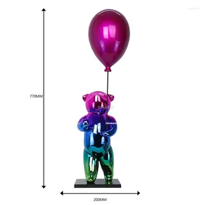 Dekorative Figuren Nordic Cartoon Bären Ballon Skulpturen Oramenthausdekoration Modernes Kreativverkaufsbüro Wohnzimmerstatue