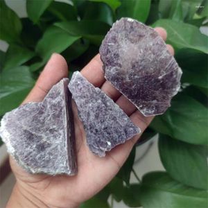 Dekoracyjne figurki naturalne kryształ lepidolite Rough Ziyun Mother Rock Stones Luminous Purple Mika do dekoracji