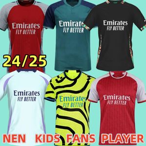 2024 2025 Camisa de futebol da camisa masculina Fan player Edition G Jesus Saka Havertz Rice Jersey de futebol 23 24 25 Smith Rowe pré -partida Special Edition Odegaard