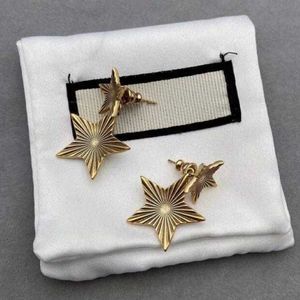 Luxury earrings vintage stainless steel pentagram stud womens gold color letter ear earring jewelry accessories jewlery designer fashio 308O