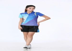 Kadınlar için en kaliteli badminton aşınma setleri ebeveynler ve çocuklar için mavi gömlek şortlu açık giyim tenis masası atletik set S58567074