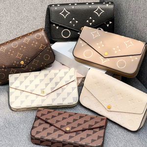 Pão de 3 peças de 3 peças bolsa masculina bolsa de designer de bolsa feminina bolsa de luxo portador de carteira de carteira de carteira de carteira de carteira crossbod