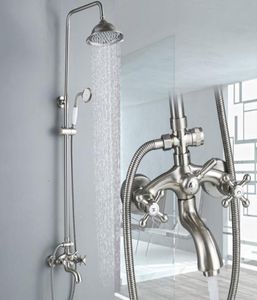 Łazienka 2 gałki zimne i mikserowe zestaw prysznicowy zestaw 8 -calowe opady deszczu prysznic ręka ręczna w sprayu Nickel5717138