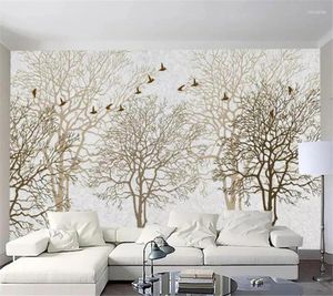 Обои Wellyu Custom Wallpaper 3D PO роспись простые европейские деревья абстрактные