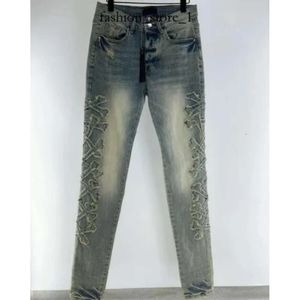 Designers de jeans roxos Jean Hombre Troushers Men Bordado de retalhos da marca Motorcycle mass skinny rasgado para tendência Vintage Pant Ksubi Jeans 100