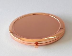 Высококачественное простое розовое золото Двустороннее перемещение компактное зеркало Dia 70 мм 275 дюйма 5pcslot3624062