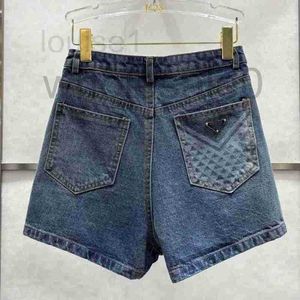 Women's Shorts Designer Designer Brand Three Standards Qi 2024 Summer New Western Embroidery Letter Triangle Metal Label Denim Fashion 5130538 K75p Yer8