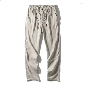 Men's Pants 2024 Natural Flax! Comfortable Cool And Antibacterial! Spring Summer Thin Breathable Straight Leg Loose Casual