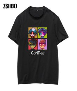 Gorylaz męski koszulka anime men039s koszule z krótkim rękawem śmieszne tshirt men męskie topy tees rockowy zespół camiseta ubrania 4284466