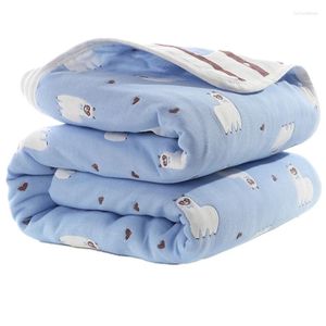 Одеяла детская пеленка рожденная муслиновая хлопковое хлопок 6 слоев обертывание детских марлей
