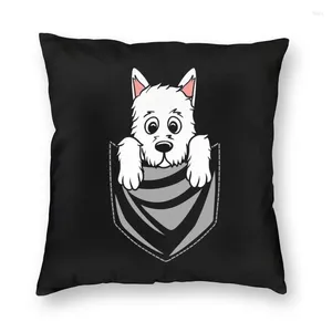 Poduszka Westie Piers Pocket Dog Coverse Sofa Dekateracja West Highland White Terrier Puppy Puppy Cover 45x45cm