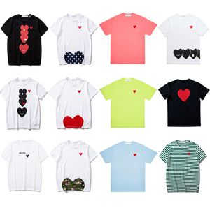 Masculino tocam camisetas de moda designer vermelho camisa de coração casual bordado algodão bordado de manga curta camiseta de verão tamanhos asiáticos 0235 nihao