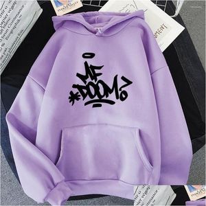 Felpa con cappuccio maschile maschile mf doom doom mf-doom stampata stampa con cappuccio noodie nodyty ficetta autunno/inverno o abbigliamento a maniche lunghe Ploooe